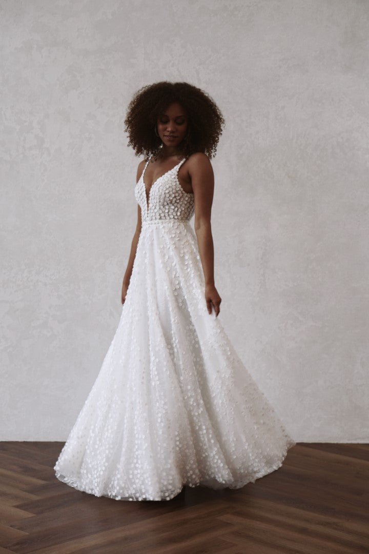 louie flowy dress She is style, she is grace, she is MWL Louie Flowy Tag a bride to be looking for a-line wedding dress inspo , ., gown: @madewithlovebridal Louie Flowy || available in Jacksonville & Nashville ,